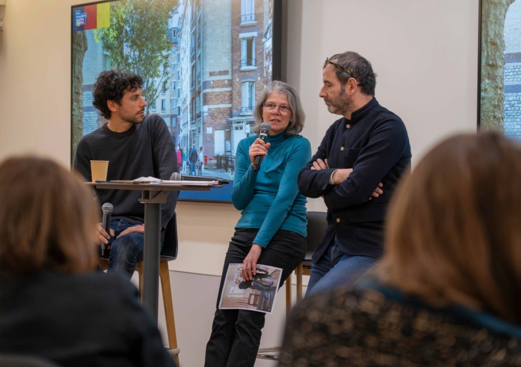 Eliane Flamme, directrice du logement et de l’habitat de Villiers-sur-Marne (Val-de-Marne), et Stéphane Bettiol, directeur général adjoint en charge des politiques locatives et de la régie de Paris Habitat pendant lles Rencontres de Paris Habitat
